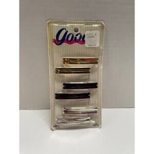 NEW Vintage Goody Hair Clips #8903 Gold Black Silver